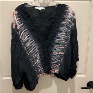 Young Fabulous & Broke Multicolored Dolman Sleeve 3/4 Sleeve Crop Blouse